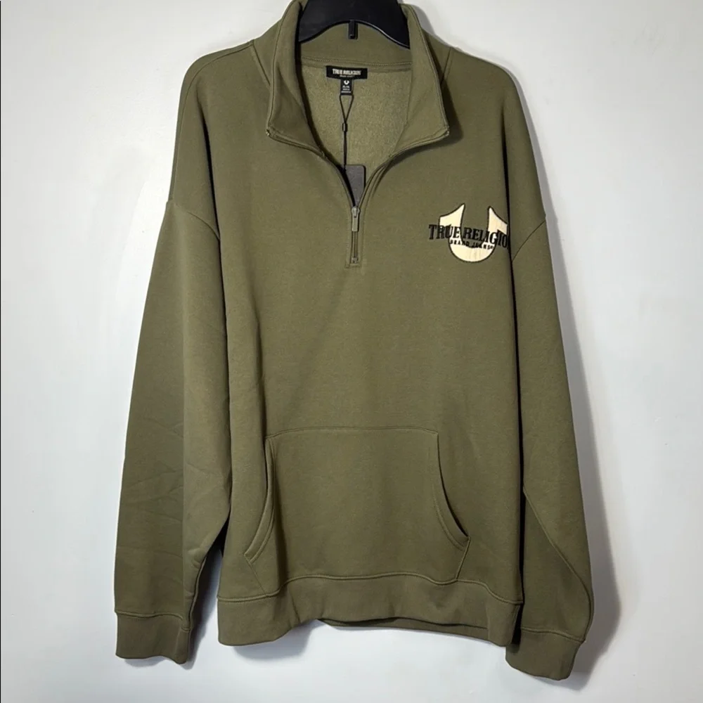 True‎ Religion Sweatshirt Green  Quarter Zip in Size XL  NWT